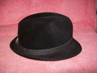vintage dobbs fedora hat black size 7 1 4