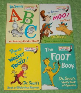 LOT 4 CLASSIC DR. SEUSS BRIGHT AND EARLY BABY~TODDLER~PRESCHOOL BOARD