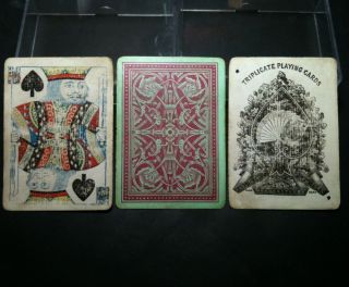 1876 Historic Scarce Triplicate Dougherty Rare Playing Cards Antique