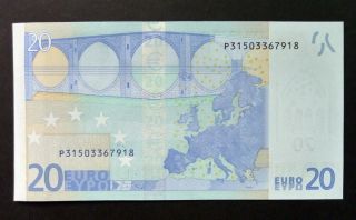 NETHERLANDS 20 EURO NOTE (P) DRAGHI SIGNATURE. GEM UNC. R019F4