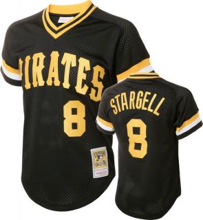 Willie Stargell 8 1982 Pittsburgh Pirates Black Mitchell Ness Mesh BP