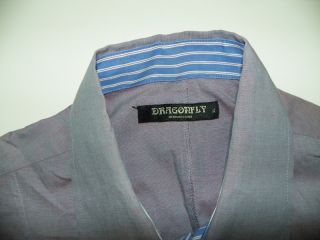 Dragonfly Dress Club Shirt XL X Large 16.5 X 36 / 37 Light Purple Navy