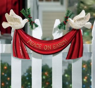 New Peace on Earth Doves Outdoor Dove Christmas Metal Cut Out