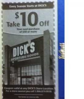 Dicks Sporting Goods Coupon 10 off 50 purchase
