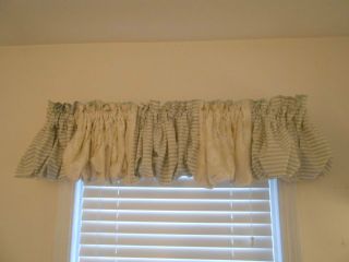 Custom Designed Light Blue Stripped Lace Balloon Valance Great for any