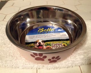 NEW! Bella Stainless Steel Small Dog Bowl ~Paparazzi Pink~ Bacteria