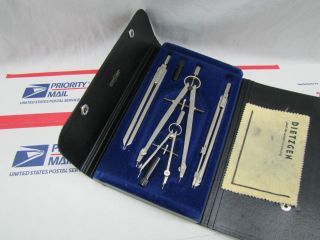Vintage Dietzen Drafting Tools Instruments w Case 1285 3 C 1960s Fast