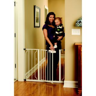  Open Extra Wide Baby Child and Pet Dog Metal Gate White Door
