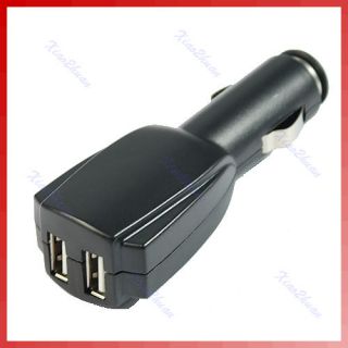 Mini Dual 2 Port USB Car Charger Adapter for iPod MP3 iPhone 4G 3G 3GS