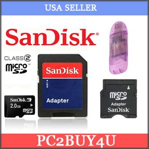 2GB Micro SD Card for Pantech Pursuit P9020 Purple RD