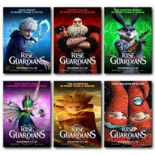 Dreamworks RISE OF THE GUARDIANS Movie Poster Postcards Chris Pine
