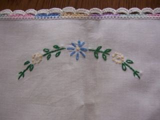  Flower Embroidery Dresser Scarf Doily Crochet Edge Runner 41