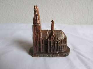 Kolner Dom Cathedral Germany Miniature Monument Copper Colored Metal