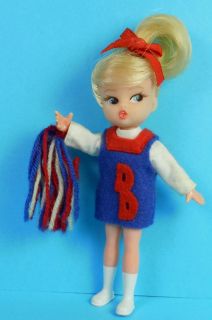 Dolly Darling Cheerleader Hasbro Doll 1960s 4 1 2 All Original Hard