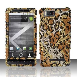 Motorola Droid X MB810 Droid X2 MB870 Iced Bling Hard Case Cover