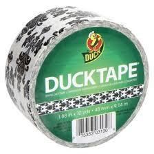 New Baroque Black & White Damask Duck Brand Duct Tape Rare HTF