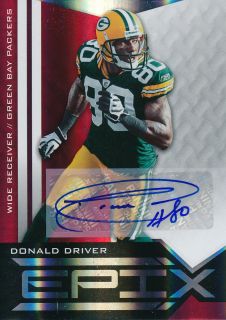 DONALD DRIVER GREEN BAY PACKERS AUTOGRAPHED EPIX CARD 10/10!!