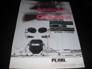 Pearl Drum x Electronic Drums 1985 Magazine Print Ad