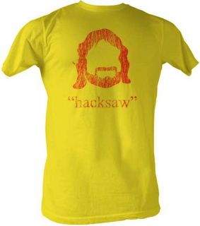  Hacksaw Jim Duggan Profile Yellow T Shirt New