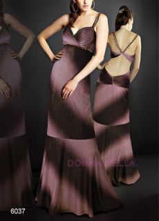 New Donna Bella Metalic Mermaid Evening Dress 18 Purple