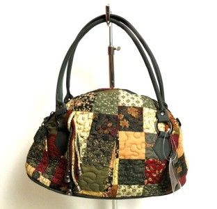 Donna Sharp Patchwork Fall Spice Print Doctor Bag Quilted Satchel NWTS