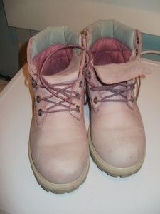 timberland baby pink nub lthr boots size 6m vgc