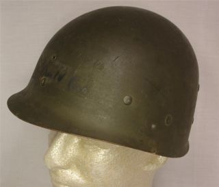  Liner with Early Steel Chinstrap Studs Soldiers Name Cook
