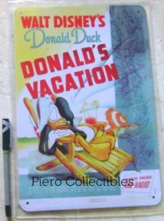Tin Sign Disney Donald Duck Donalds Vacation de Agostini