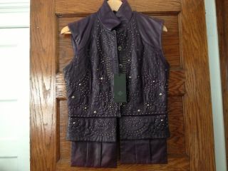 Donald Pliner Stunning Leather Studded Vest Size Small