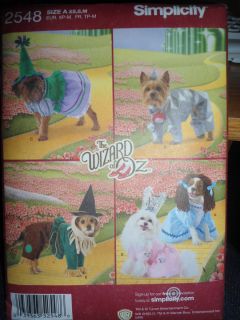   of OZ Costume PATTERN Simplicity 2548 Tinman Scarecrow Dorothy Witch