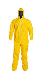 Dupont Tychem Tyvek QC QC122 Chemical Hazmat Suit Large Yellow New