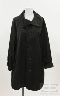 Donna Karan Black Sateen Button Front Jacket Size Small