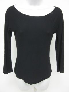 Donna Karan Black Boatneck Long Sleeve Shirt Top Size S