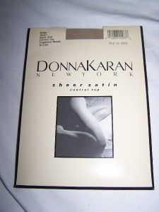 Donna Karan DKNY Sheer Satin Control Top Pantyhose Small Beige Free