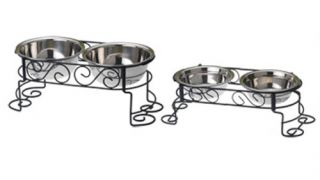 New Raised Double Dog Feeder with Stainless Steel Bowls