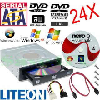 Desktop Computer DVD Internal SATA Burner Drive Writer Cables Nero