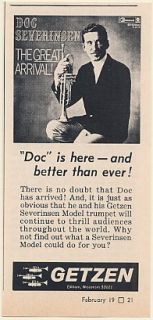 1970 Doc Severinsen Getzen Severinsen Model Trumpet Photo Print Ad