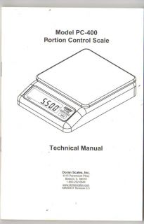 Lot of 5 user manuals Doran portion control scale model PC 400