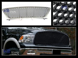 2009 2012 dodge ram 1500 mesh grill grille black abs