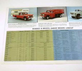 1967 67 Dodge 4x4 4WD Pickup Truck Brochure W100 W300