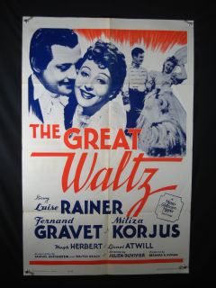 Great Waltz 1962 One Sheet Luise Rainer Biography Music Vienna Austria