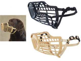 Basket Dog Muzzle All Sizes No Bite Flexible Plastic Cage Adjustable
