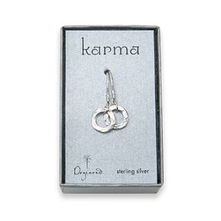 Dogeared Small Hammered Karma Earrings Sterling Silver