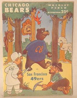 1958 Chicago Bears San Francisco 49ers Game Program 24