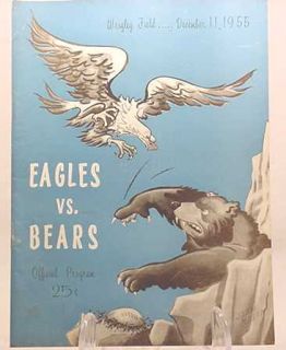 1955 Chicago Bears Philadelphia Eagles Game Program 3