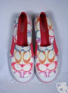 Coach Kaycee Poppy 16cm Poppy Dream Multi Colored Slip on Womens Shoes