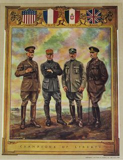 1920 F R Harper Calendar Champions of Liberty WWI World War I Military