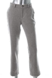  New Camaron Gray Wool Tweed Flat Front Dress Pants 12P BHFO