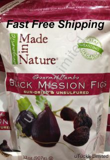  Gourmet Jumbo Black Mission Figs Sun Dried Unsulfured Organic