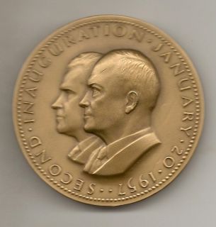 1957 Dwight Eisenhower Official Inaugural Medal Richard Nixon Bronze w